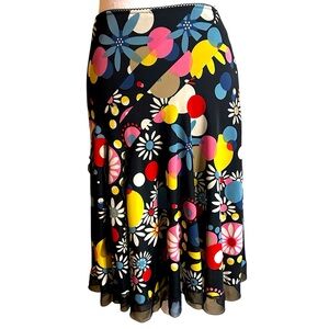Cynthia Steffe Colorful Floral Retro Skirt